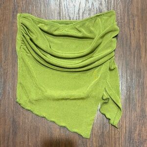 SHEIN Lime Green Asymmetrical Crop Top